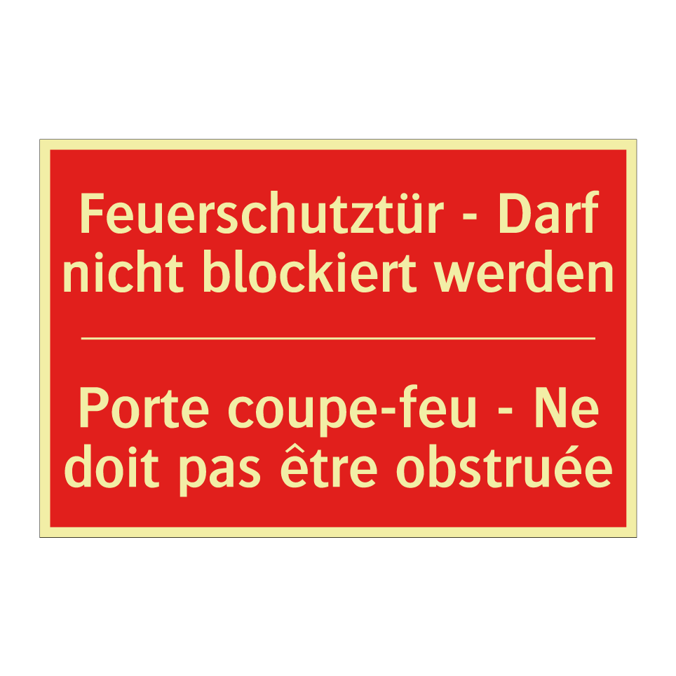 Feuerschutztür - Darf nicht blockiert /.../ - Porte coupe-feu - Ne doit pas /.../