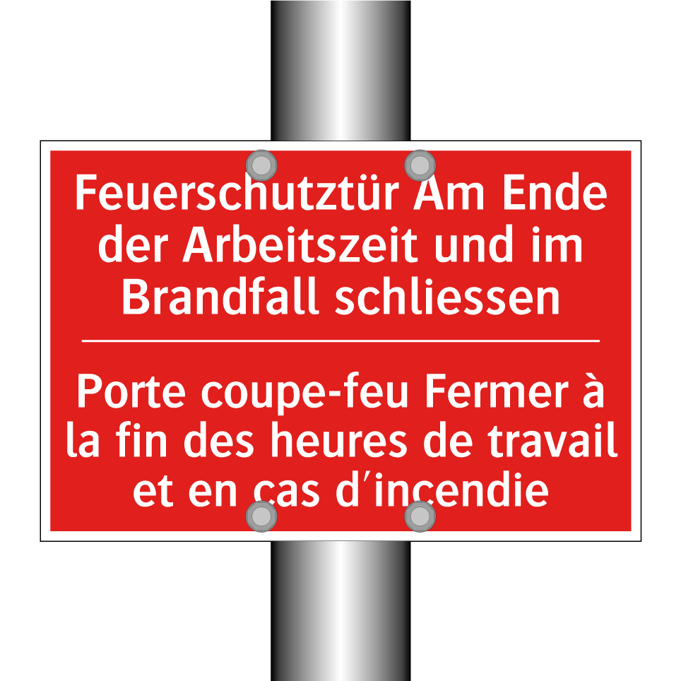 Feuerschutztür Am Ende der Arbeitszeit /.../ - Porte coupe-feu Fermer à la fin /.../