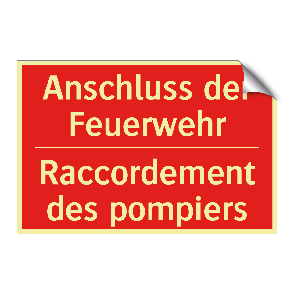 Anschluss der Feuerwehr - Raccordement des pompiers