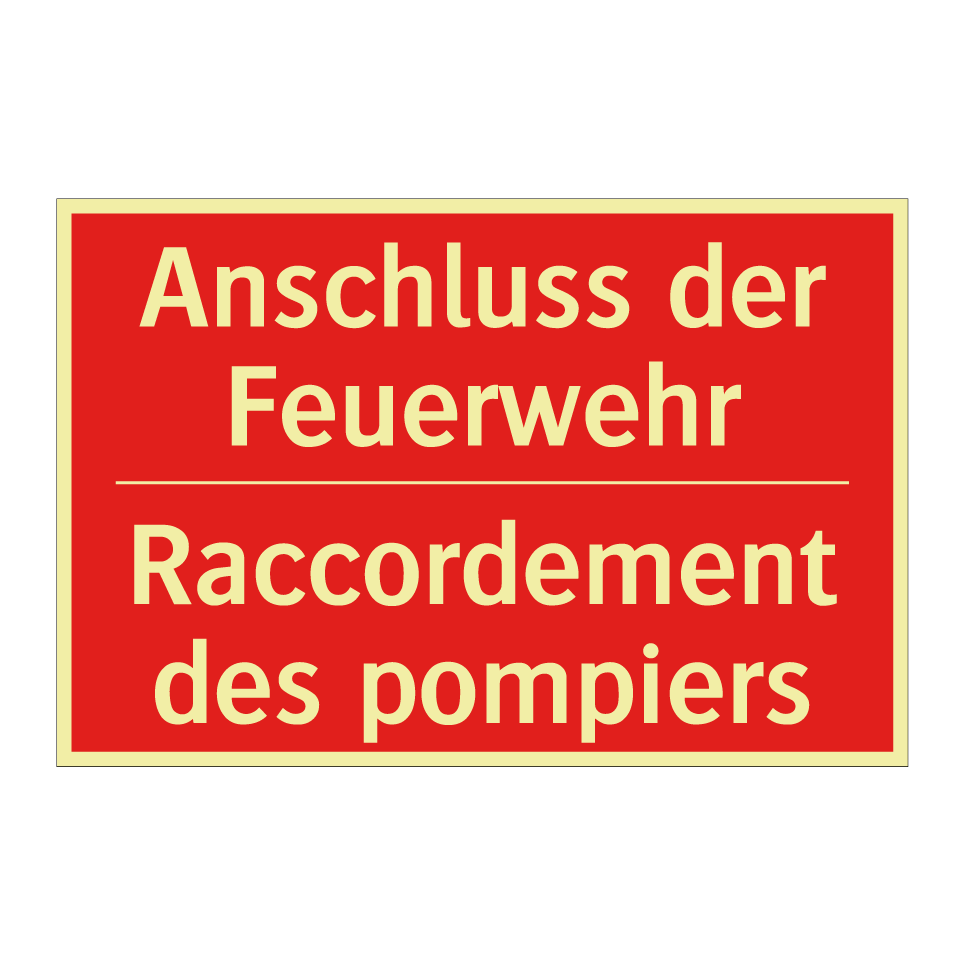 Anschluss der Feuerwehr - Raccordement des pompiers