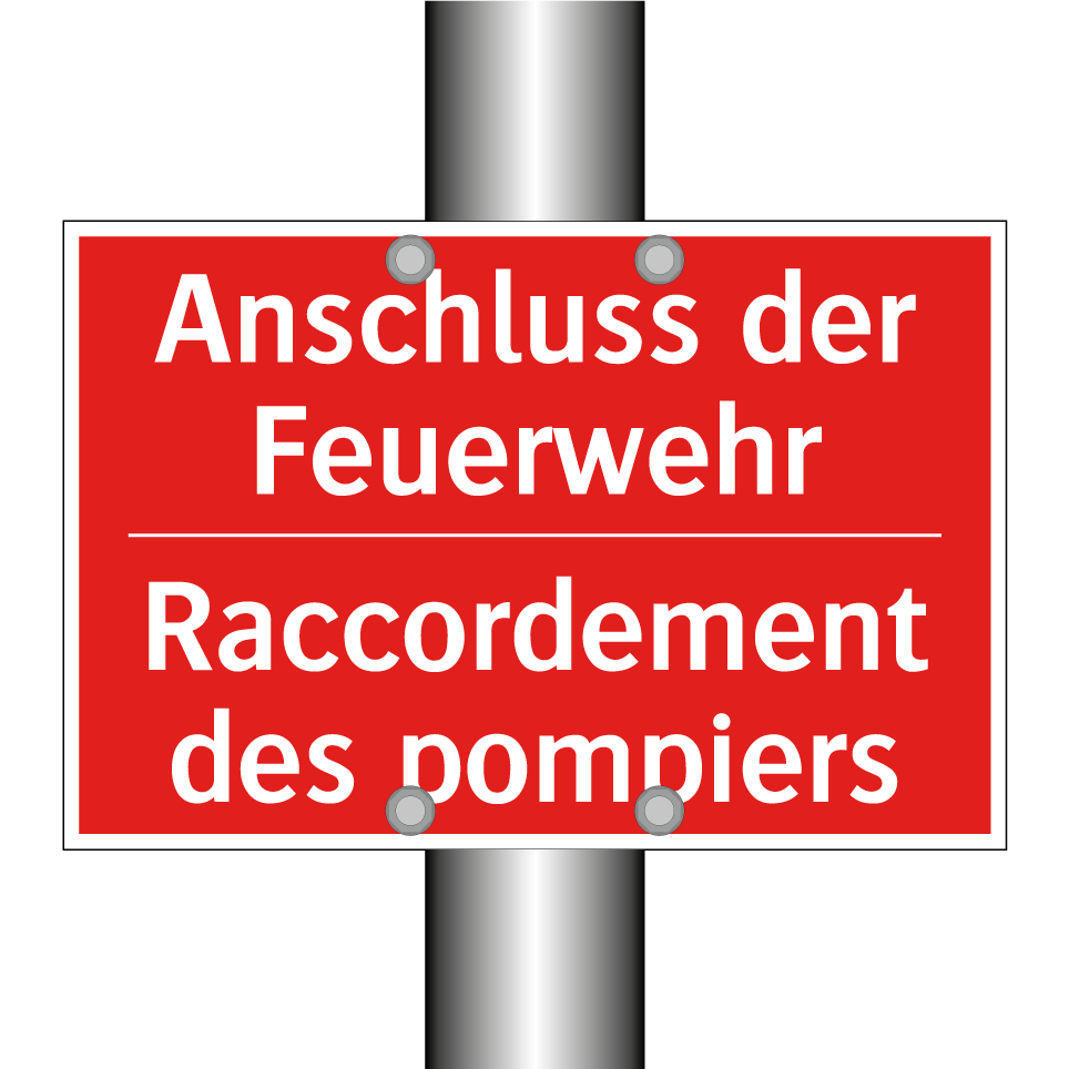 Anschluss der Feuerwehr - Raccordement des pompiers