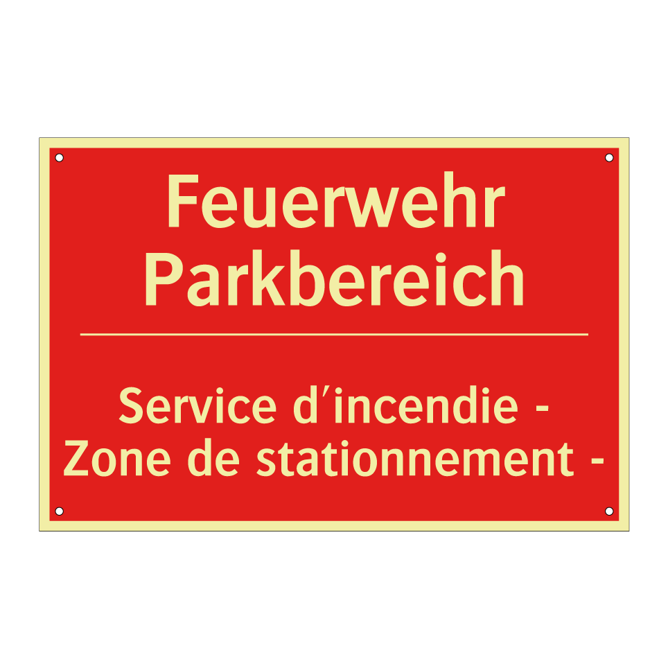Feuerwehr Parkbereich - Service d'incendie - Zone de stationnement /.../
