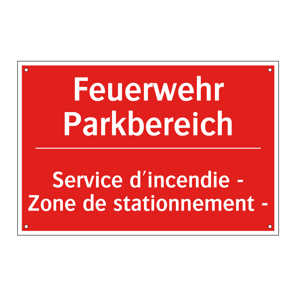 Feuerwehr Parkbereich - Service d'incendie - Zone de stationnement /.../