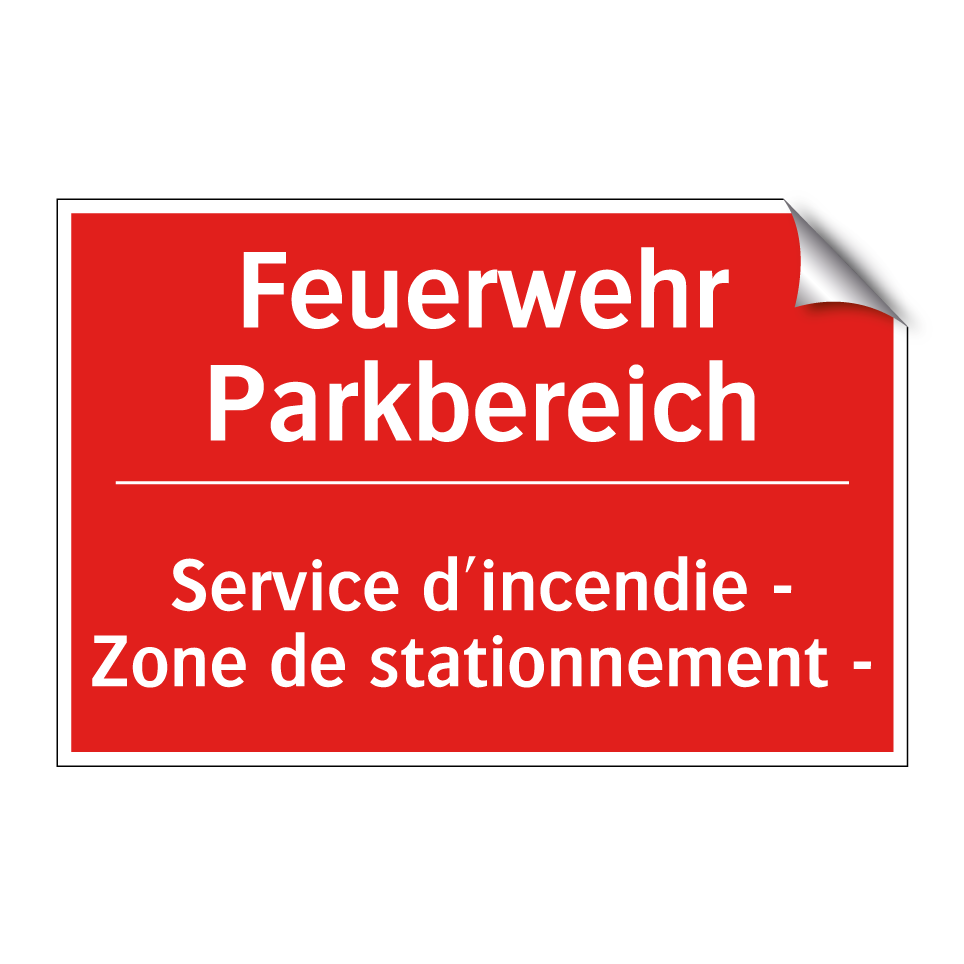 Feuerwehr Parkbereich - Service d'incendie - Zone de stationnement /.../