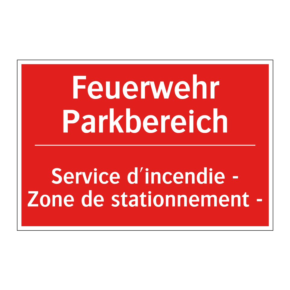 Feuerwehr Parkbereich - Service d'incendie - Zone de stationnement /.../