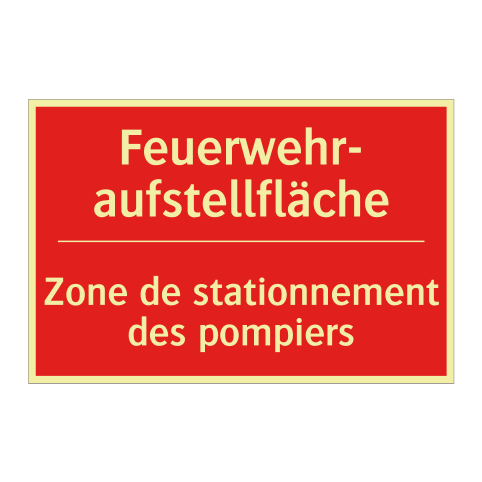 Feuerwehr- aufstellfläche - Zone de stationnement des pompiers /.../