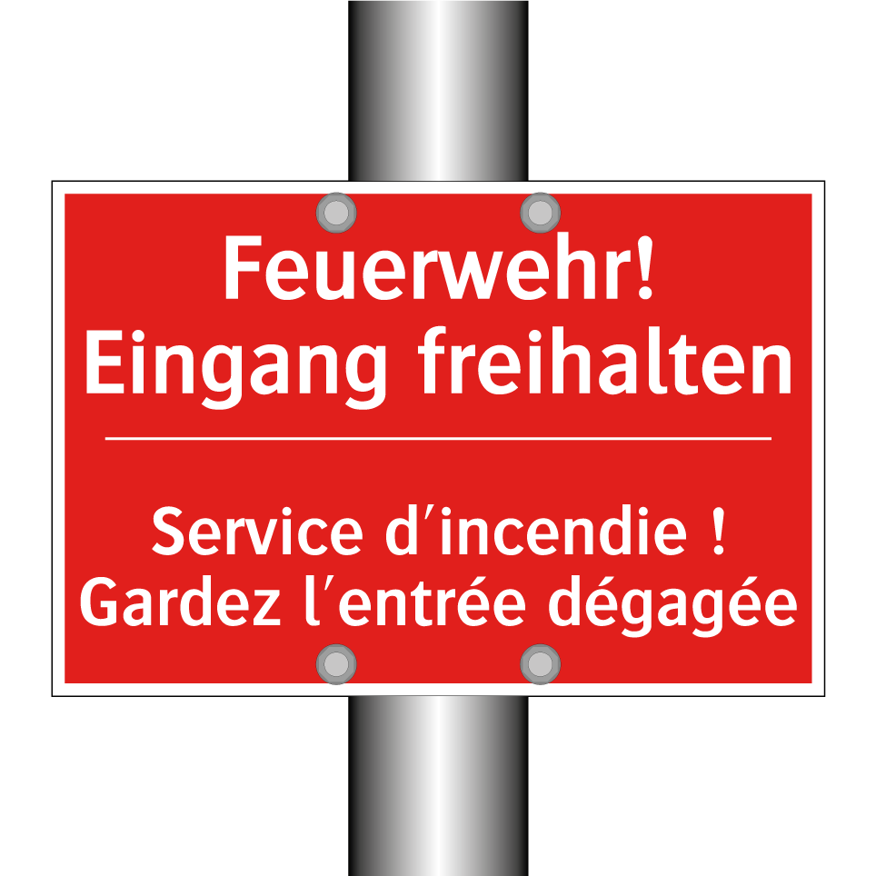 Feuerwehr! Eingang freihalten - Service d'incendie ! Gardez l'entrée /.../
