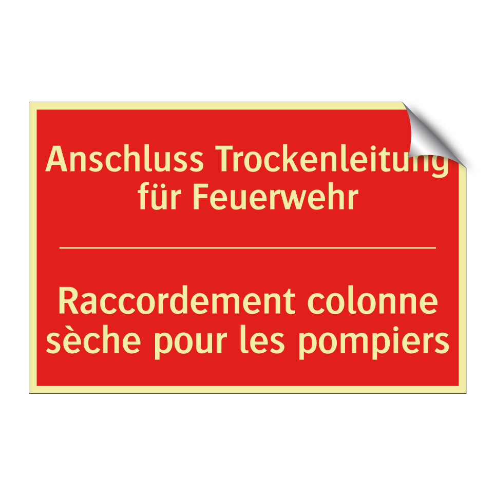 Anschluss Trockenleitung für Feuerwehr /.../ - Raccordement colonne sèche pour /.../