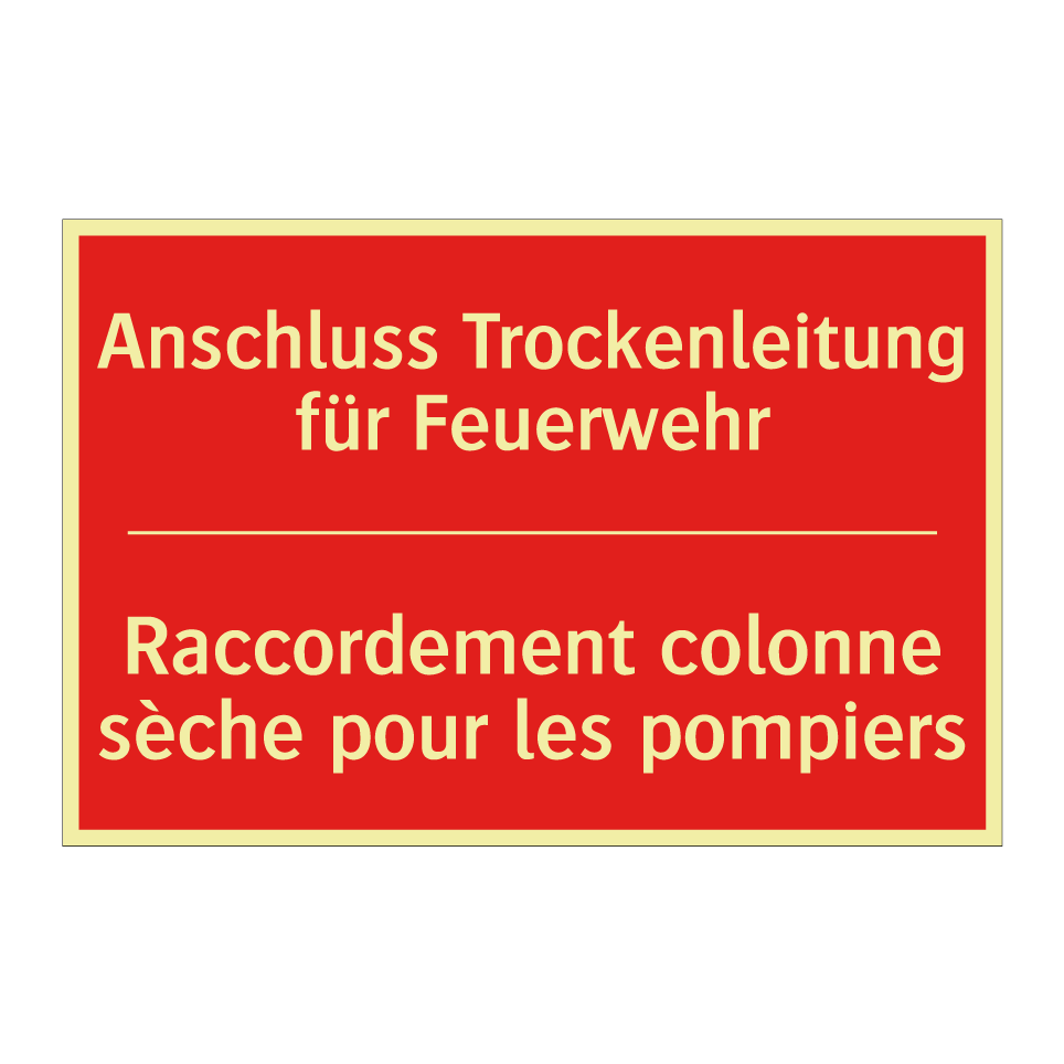 Anschluss Trockenleitung für Feuerwehr /.../ - Raccordement colonne sèche pour /.../