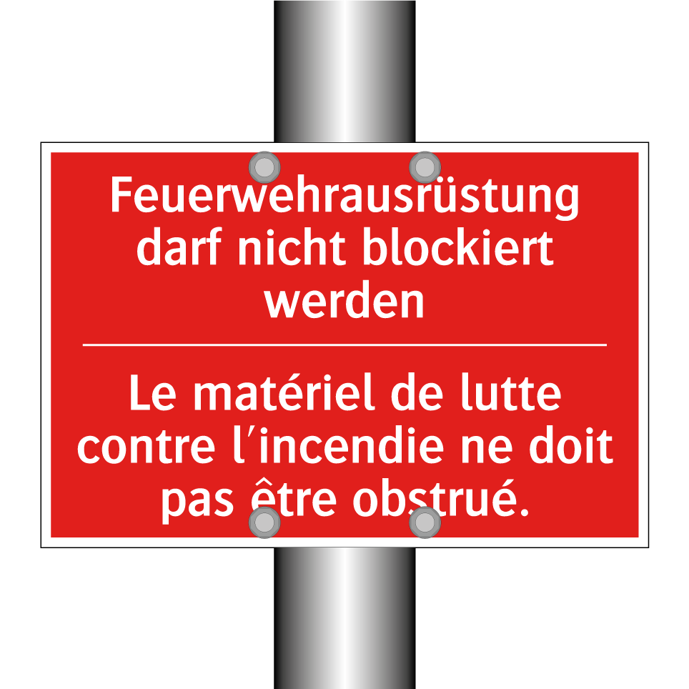 Feuerwehrausrüstung darf nicht /.../ - Le matériel de lutte contre l'incendie /.../