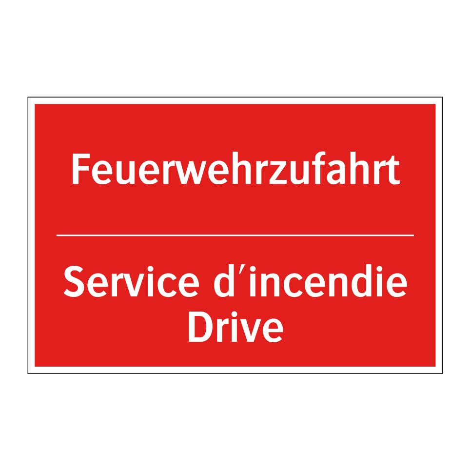 Feuerwehrzufahrt - Service d'incendie Drive