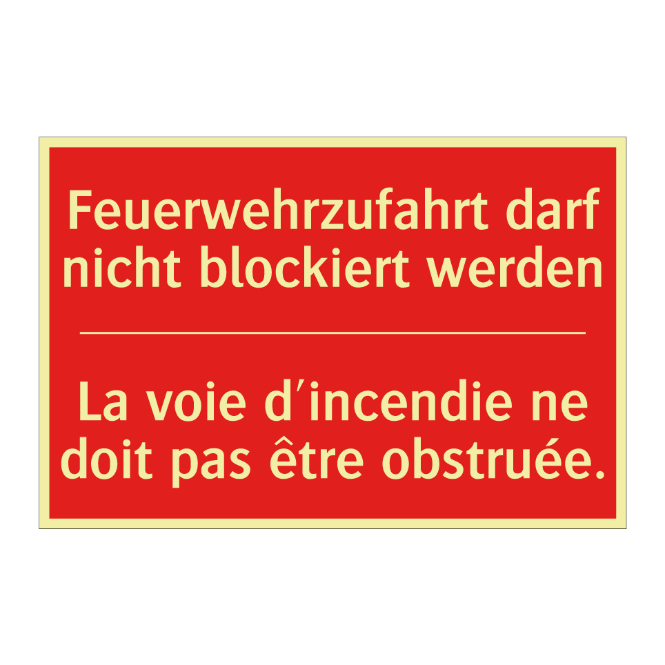 Feuerwehrzufahrt darf nicht blockiert /.../ - La voie d'incendie ne doit pas /.../
