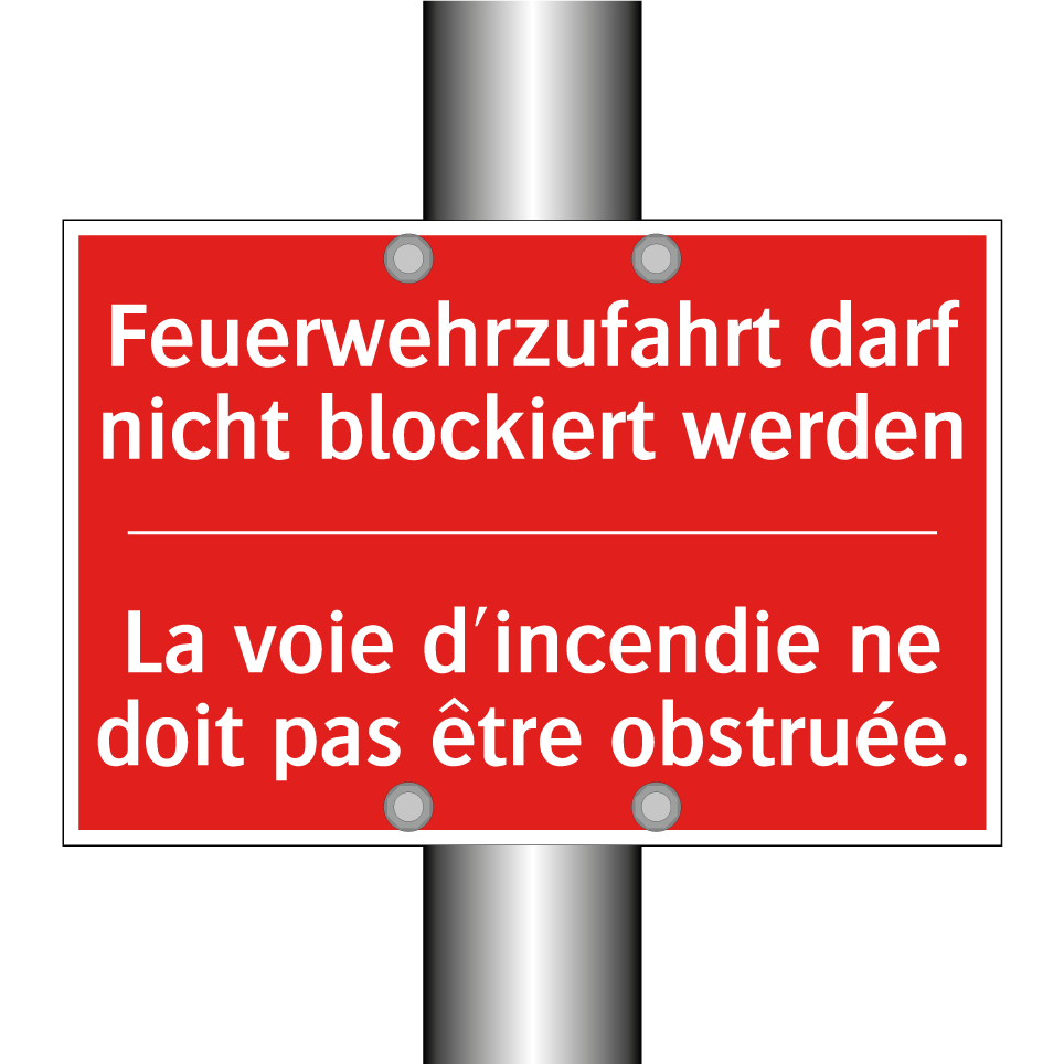 Feuerwehrzufahrt darf nicht blockiert /.../ - La voie d'incendie ne doit pas /.../