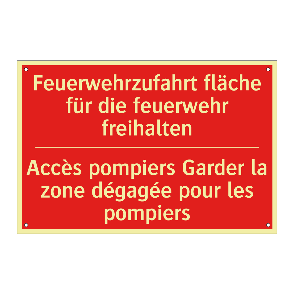 Feuerwehrzufahrt fläche für die /.../ - Accès pompiers Garder la zone /.../