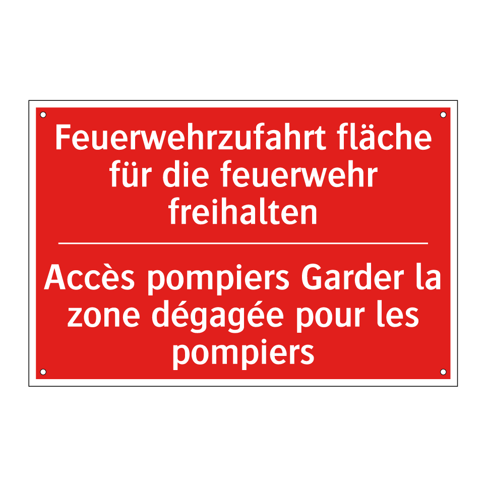 Feuerwehrzufahrt fläche für die /.../ - Accès pompiers Garder la zone /.../