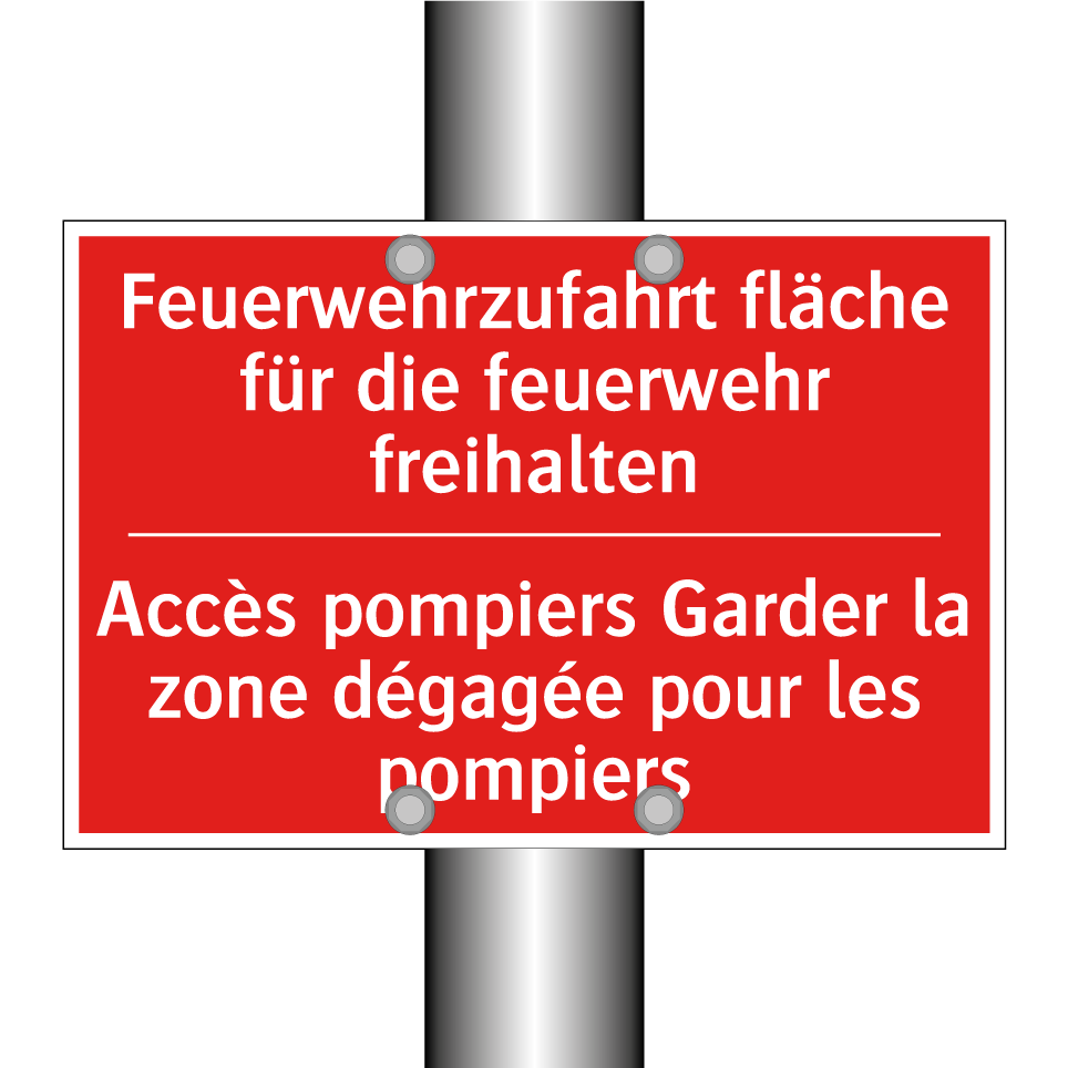 Feuerwehrzufahrt fläche für die /.../ - Accès pompiers Garder la zone /.../