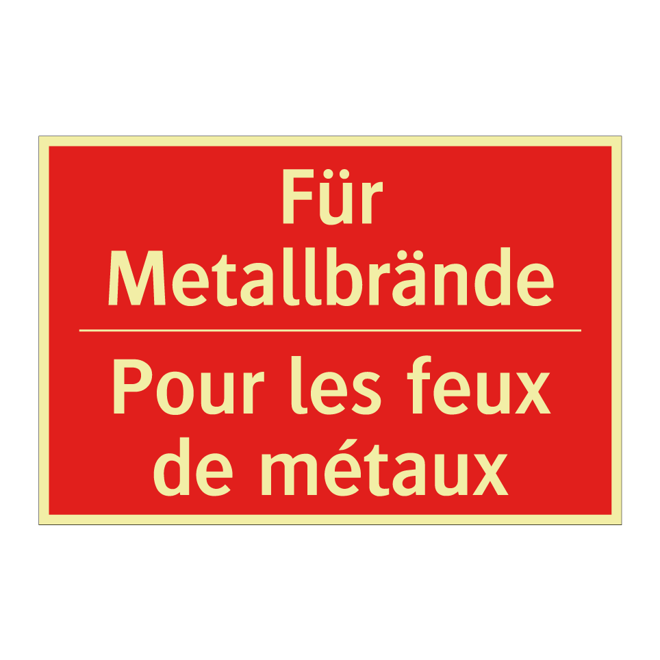 Für Metallbrände - Pour les feux de métaux