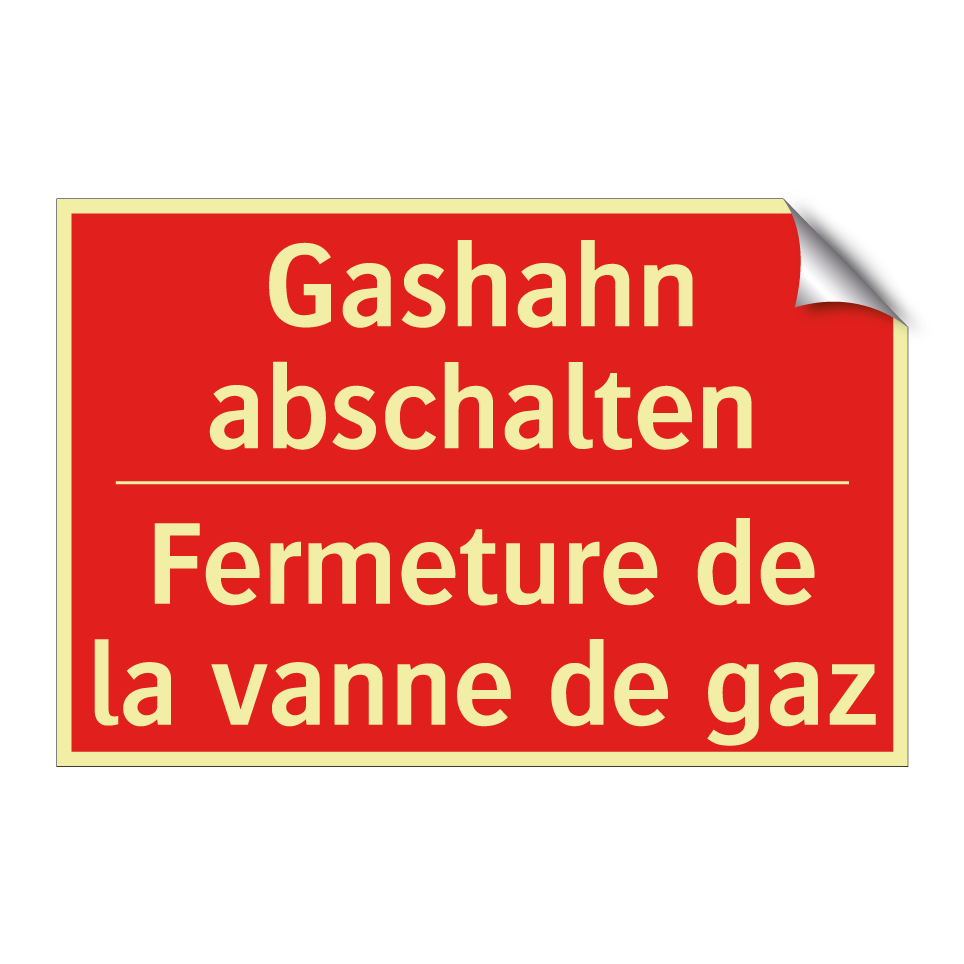 Gashahn abschalten - Fermeture de la vanne de gaz