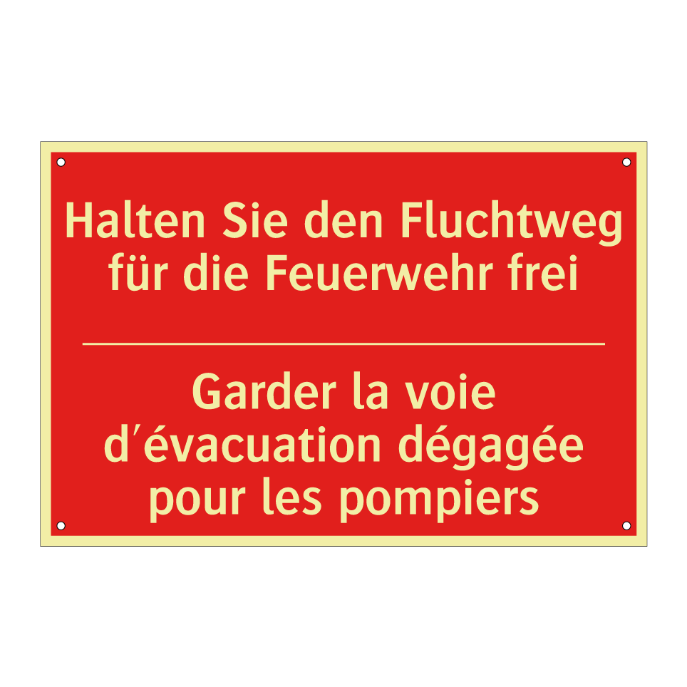 Halten Sie den Fluchtweg für die /.../ - Garder la voie d'évacuation dégagée /.../