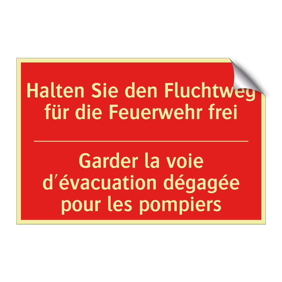 Halten Sie den Fluchtweg für die /.../ - Garder la voie d'évacuation dégagée /.../