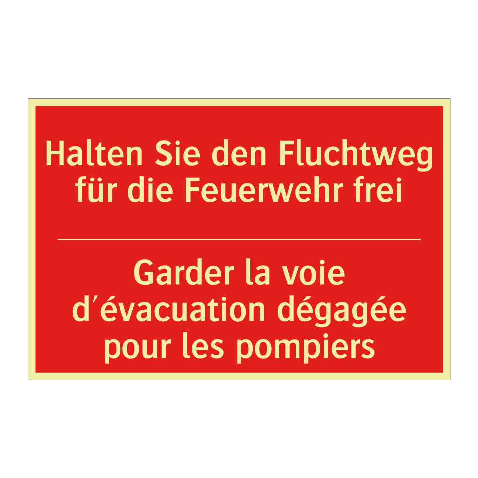 Halten Sie den Fluchtweg für die /.../ - Garder la voie d'évacuation dégagée /.../