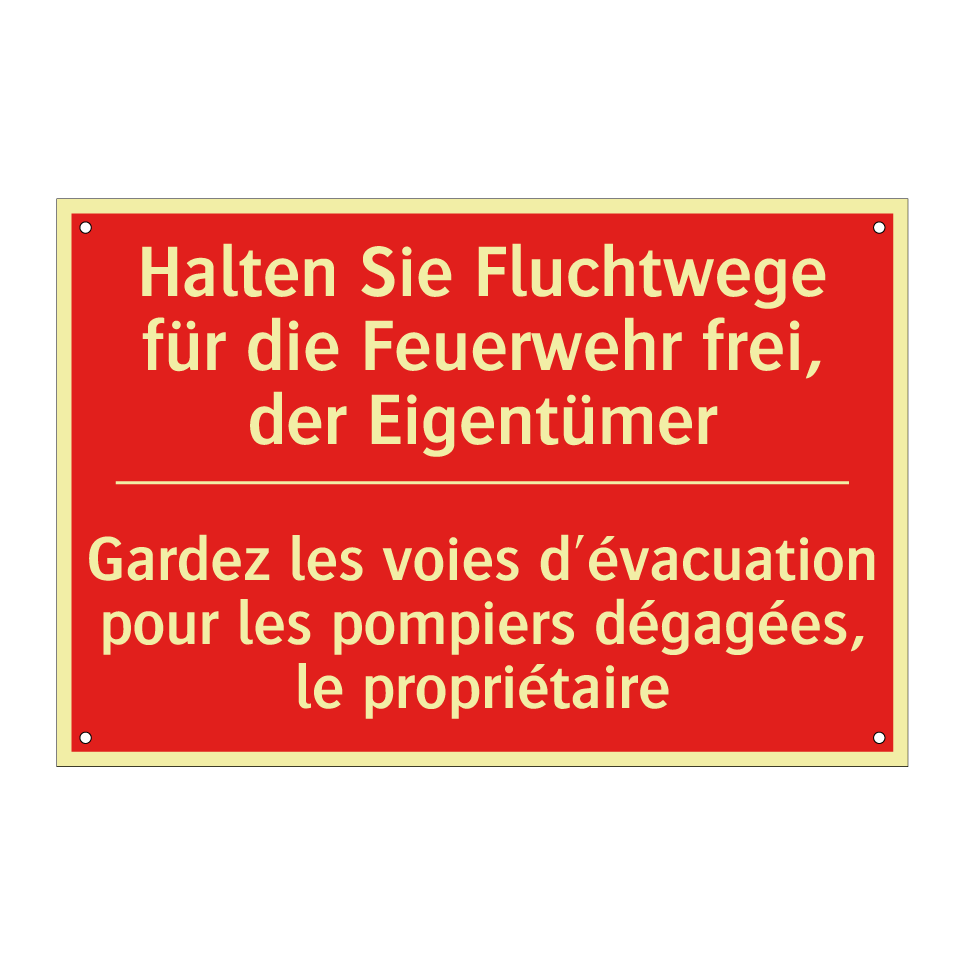 Halten Sie Fluchtwege für die /.../ - Gardez les voies d'évacuation /.../