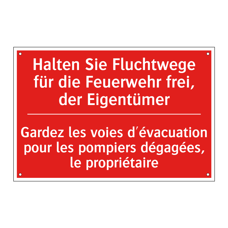 Halten Sie Fluchtwege für die /.../ - Gardez les voies d'évacuation /.../