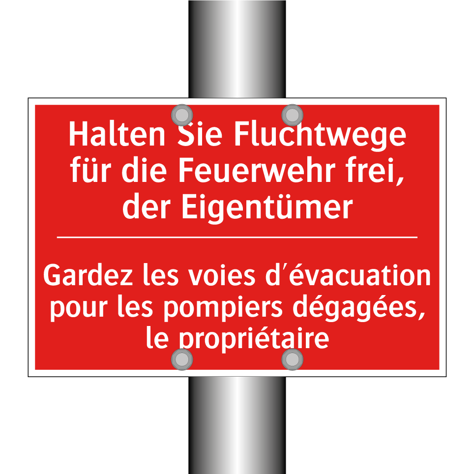 Halten Sie Fluchtwege für die /.../ - Gardez les voies d'évacuation /.../