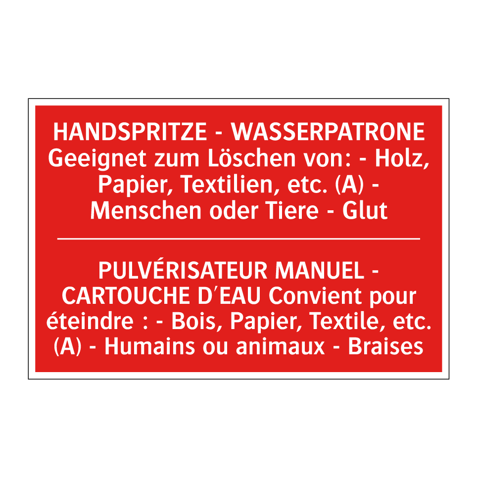 HANDSPRITZE - WASSERPATRONE Geeignet /.../ - PULVÉRISATEUR MANUEL - CARTOUCHE /.../