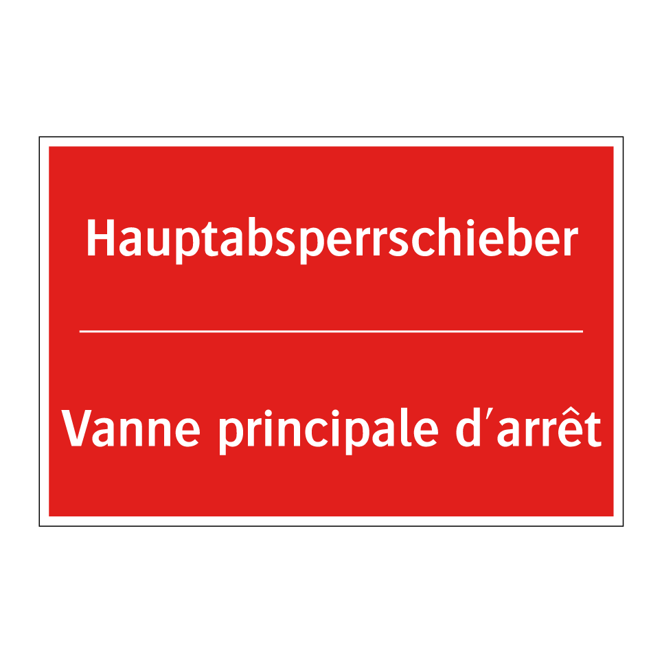 Hauptabsperrschieber - Vanne principale d'arrêt
