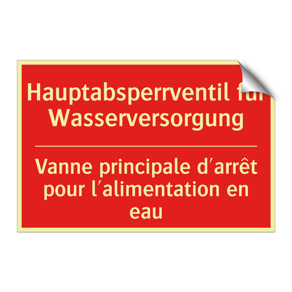 Hauptabsperrventil für Wasserversorgung /.../ - Vanne principale d'arrêt pour /.../