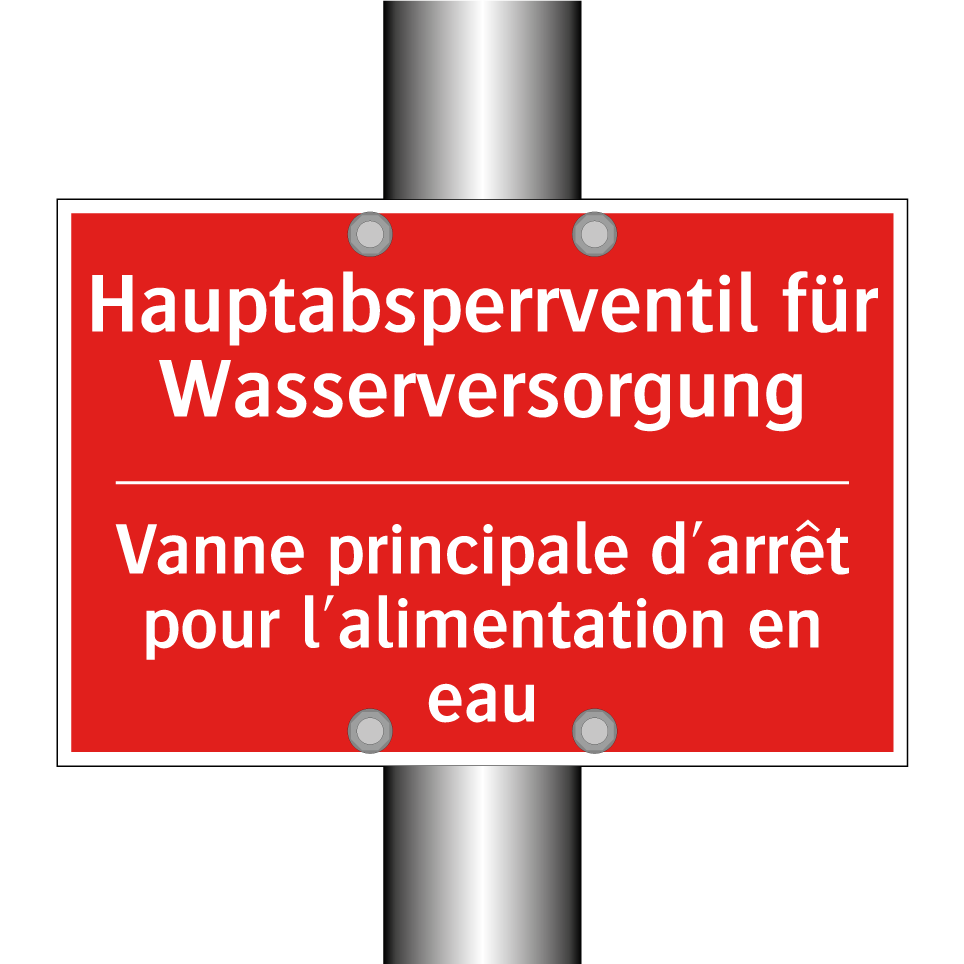 Hauptabsperrventil für Wasserversorgung /.../ - Vanne principale d'arrêt pour /.../