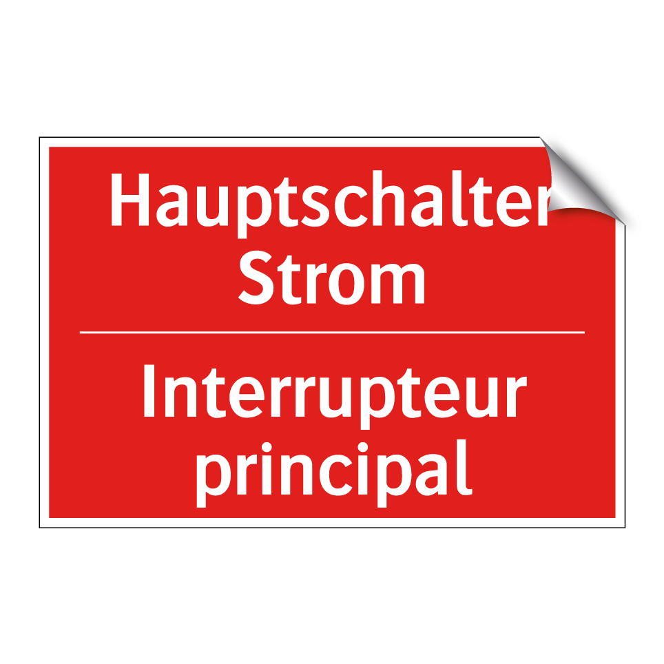 Hauptschalter Strom - Interrupteur principal