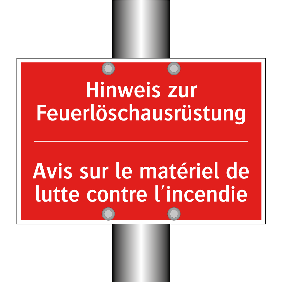 Hinweis zur Feuerlöschausrüstung /.../ - Avis sur le matériel de lutte /.../