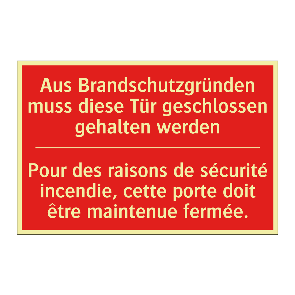 Aus Brandschutzgründen muss diese /.../ - Pour des raisons de sécurité incendie, /.../