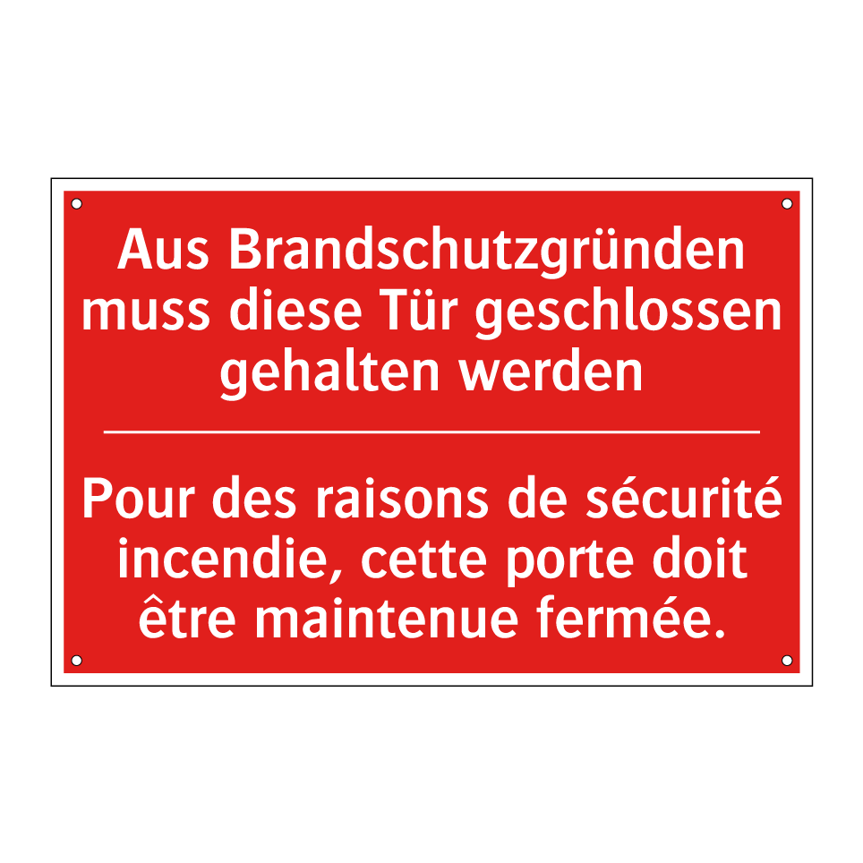 Aus Brandschutzgründen muss diese /.../ - Pour des raisons de sécurité incendie, /.../