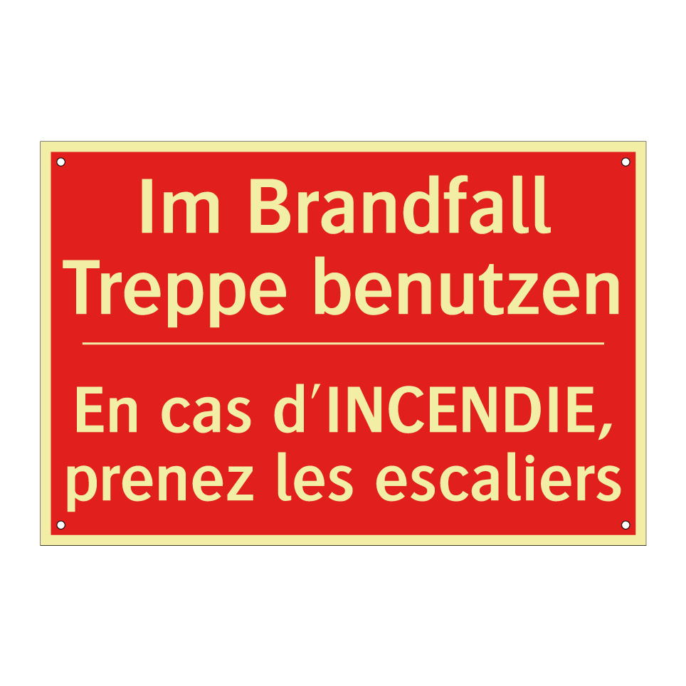 Im Brandfall Treppe benutzen - En cas d'INCENDIE, prenez les /.../