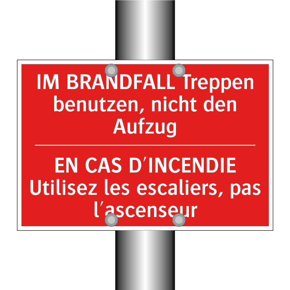 IM BRANDFALL Treppen benutzen, /.../ - EN CAS D'INCENDIE Utilisez les /.../