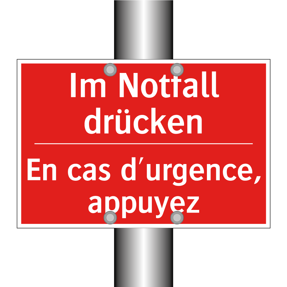 Im Notfall drücken - En cas d'urgence, appuyez