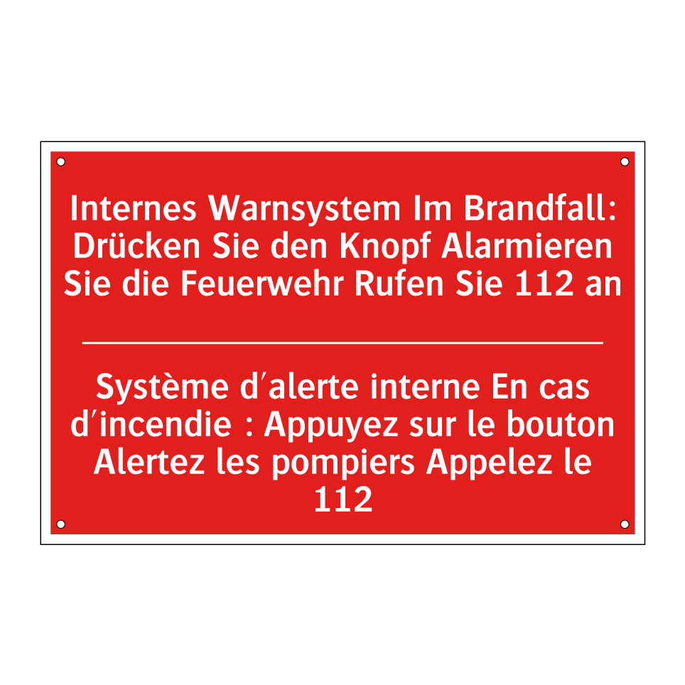 Internes Warnsystem Im Brandfall: /.../ - Système d'alerte interne En cas /.../