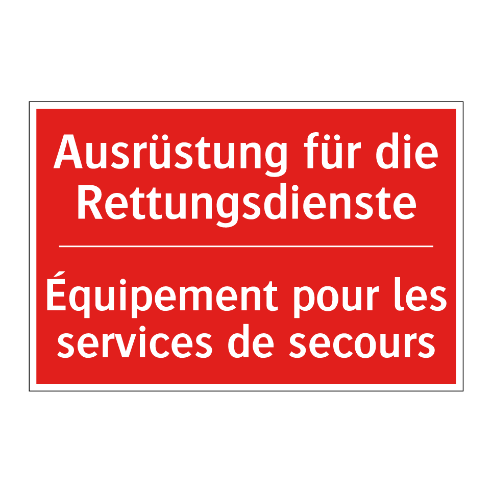 Ausrüstung für die Rettungsdienste /.../ - Équipement pour les services de /.../