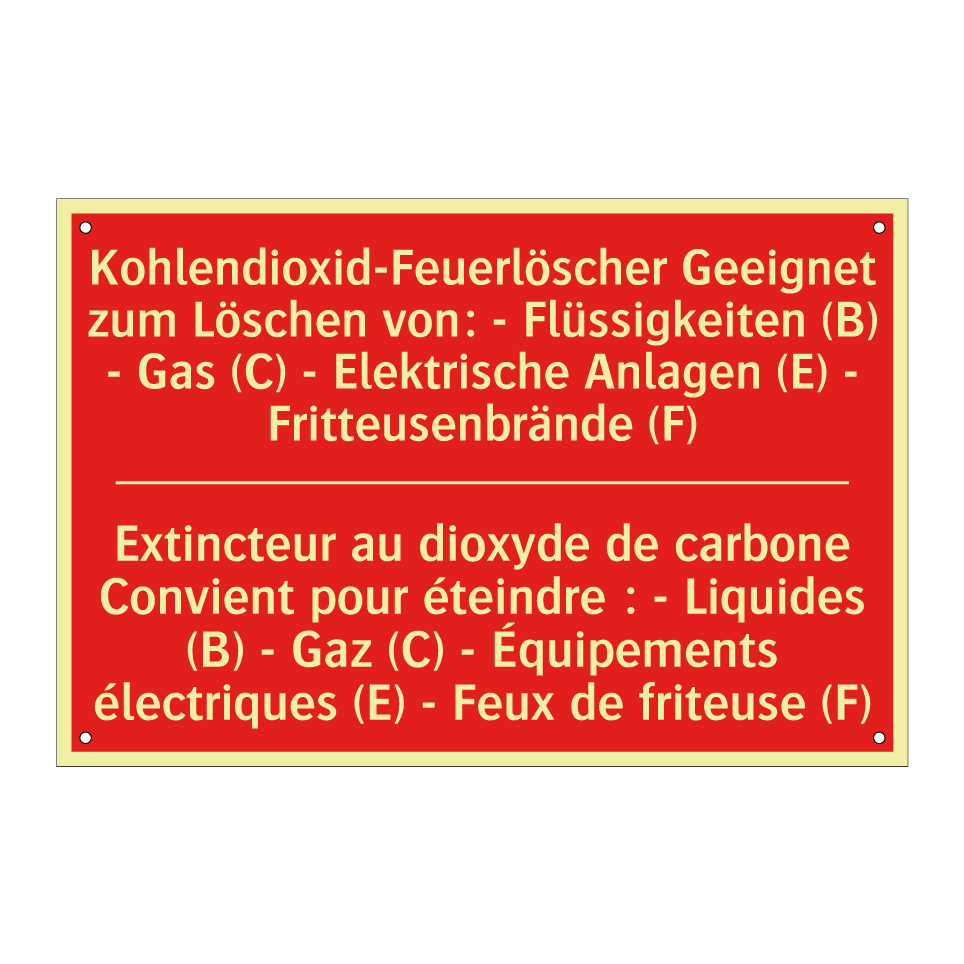 Kohlendioxid-Feuerlöscher Geeignet /.../ - Extincteur au dioxyde de carbone /.../