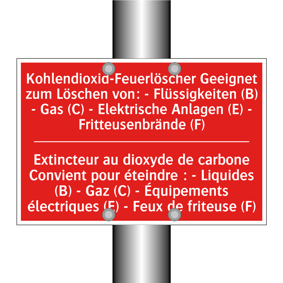 Kohlendioxid-Feuerlöscher Geeignet /.../ - Extincteur au dioxyde de carbone /.../