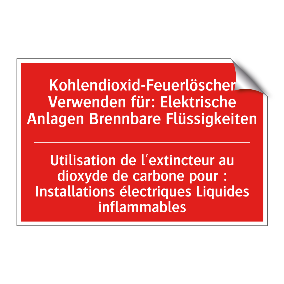 Kohlendioxid-Feuerlöscher Verwenden /.../ - Utilisation de l'extincteur au /.../