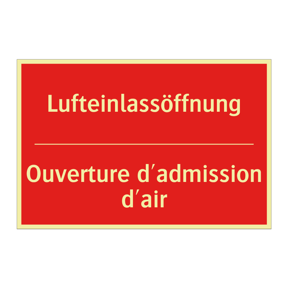 Lufteinlassöffnung - Ouverture d'admission d'air