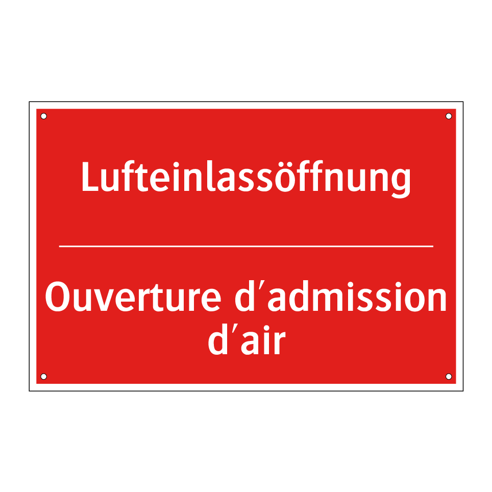 Lufteinlassöffnung - Ouverture d'admission d'air