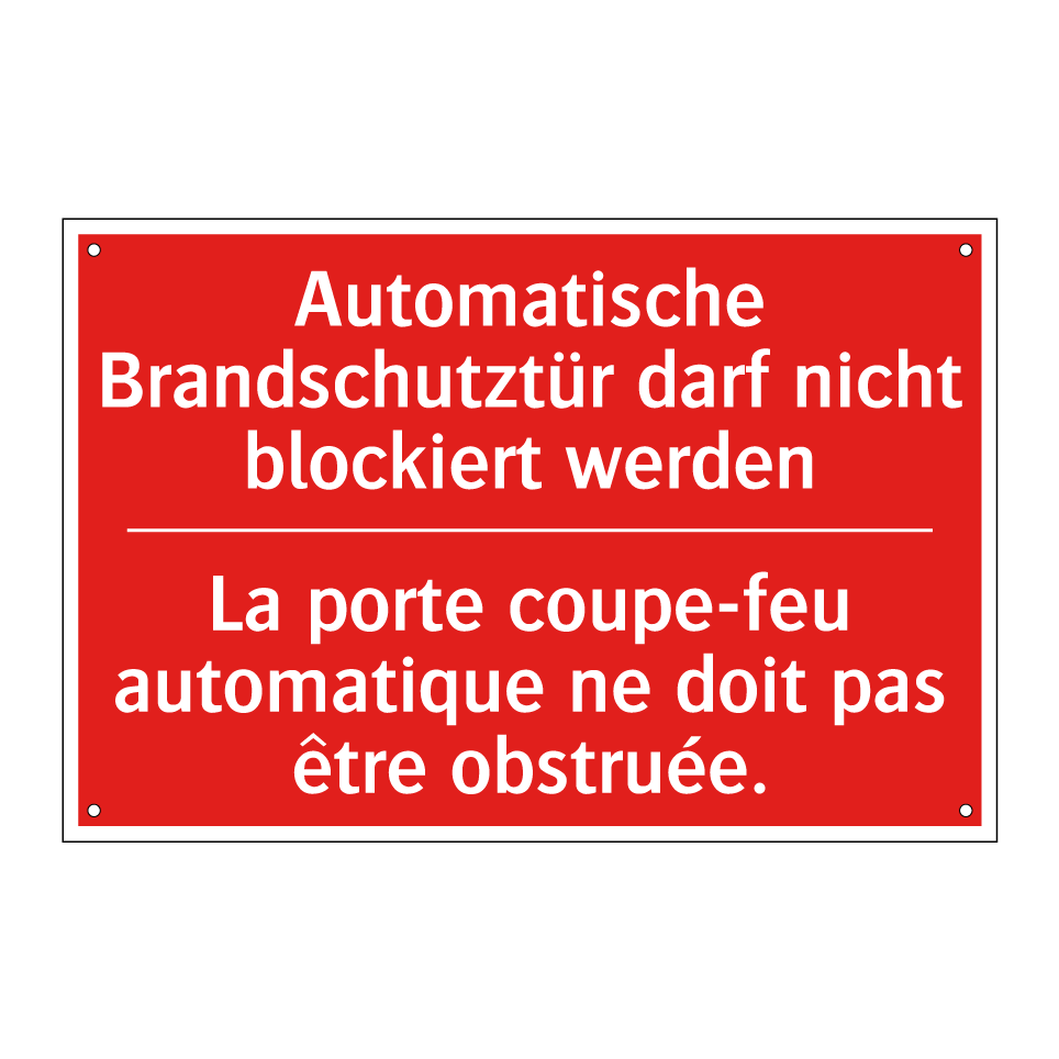 Automatische Brandschutztür darf /.../ - La porte coupe-feu automatique /.../