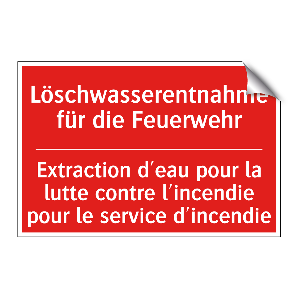 Löschwasserentnahme für die Feuerwehr /.../ - Extraction d'eau pour la lutte /.../