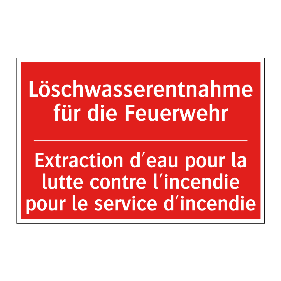 Löschwasserentnahme für die Feuerwehr /.../ - Extraction d'eau pour la lutte /.../