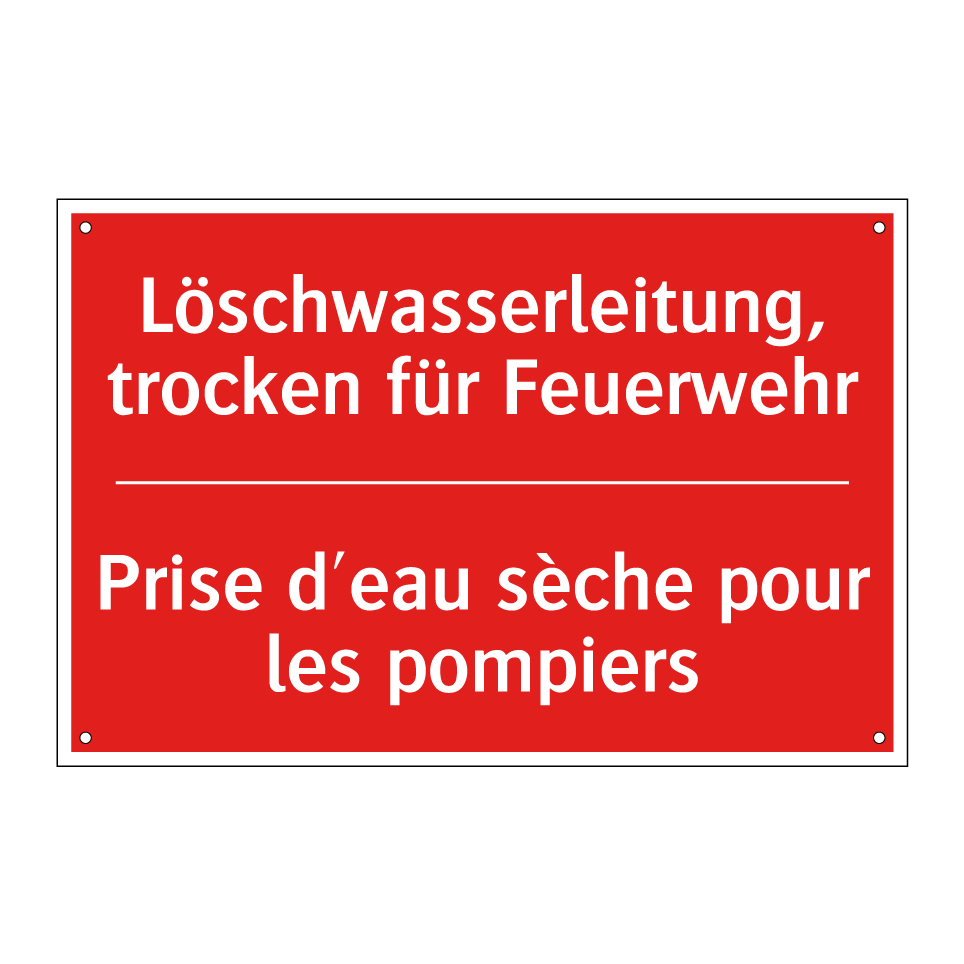 Löschwasserleitung, trocken für /.../ - Prise d'eau sèche pour les pompiers /.../